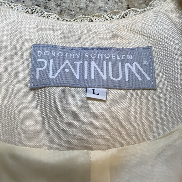 Vintage Dorothy Schoelen Platinum Jacket Blazer Size Large Linen Blend - Picture 4 of 9